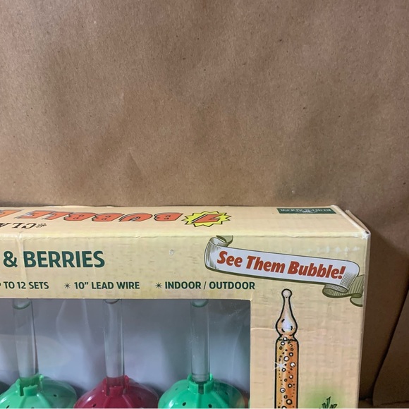 Kurt S Adler Classic 7 Bubble Light Set String Holly Indoor Outdoor Tree Lights - Picture 4 of 9